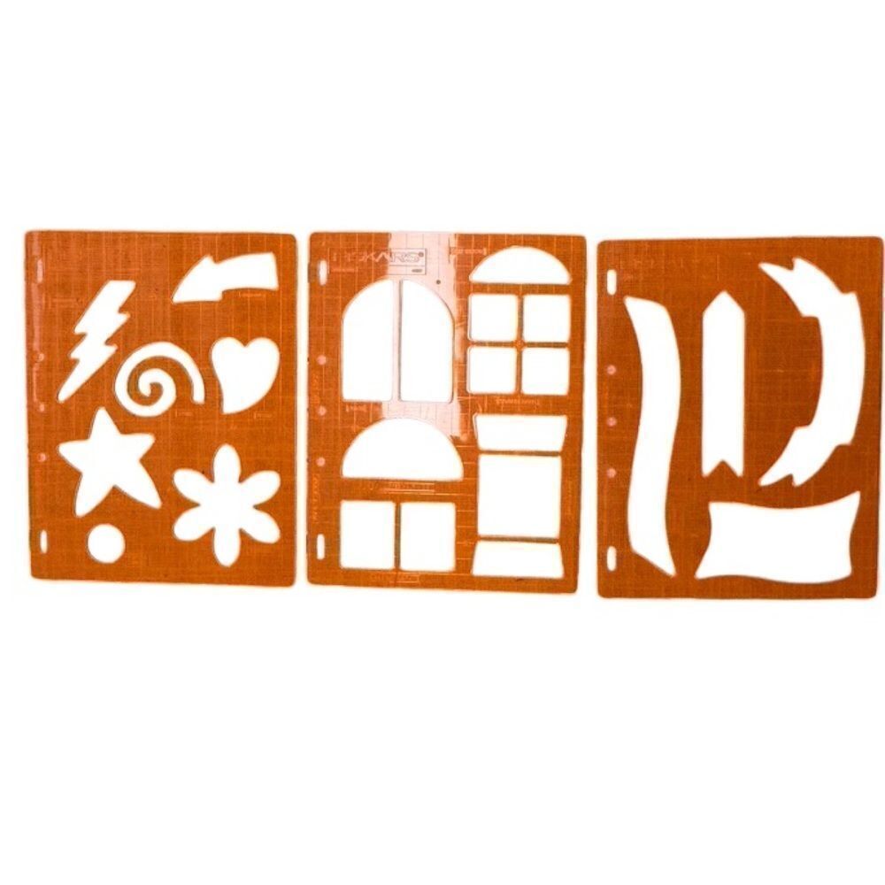 Lot of 3 Fiskars Shape Templates Banners Windows Fun Shapes